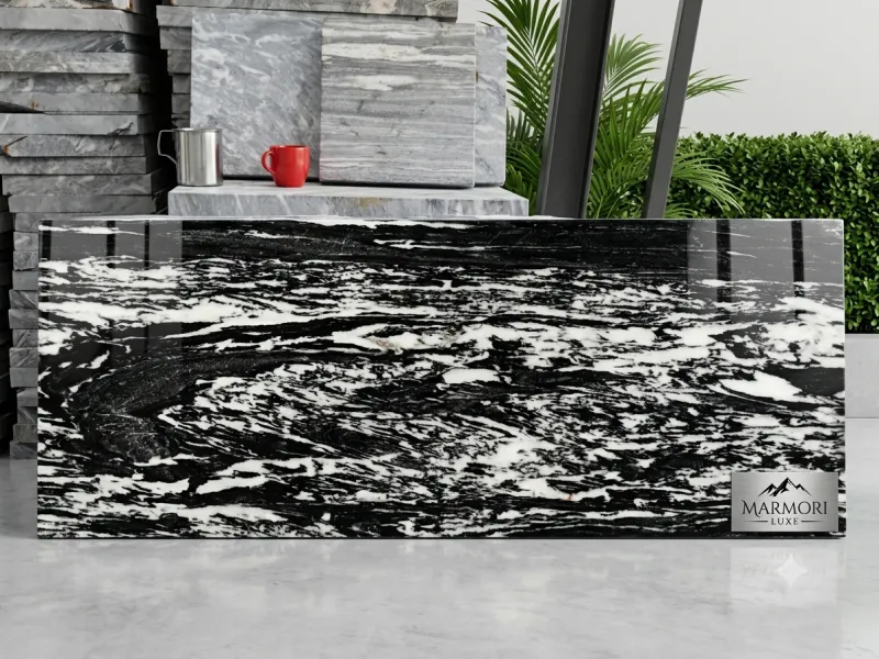 Premium Star Zebra Marble Slabs in Custom Sizes - Black and white Accent